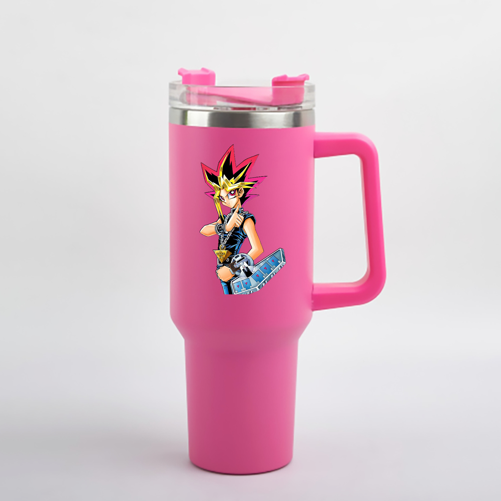 （画像用） 遊☆戯☆王 Yu-Gi-Oh! 1200mL車用タンブラー - クリスタルステッカー（プラスチックストロー付き）